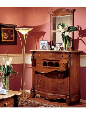 Althea Dresser With Mirror Walnut by Bianchi Mobili Night Collection