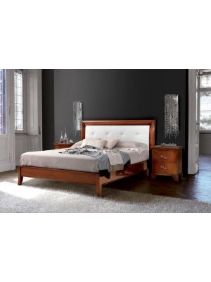 Vivre 396 Bed Made Wood and Leather Made in Italy by Bianchi Mobili