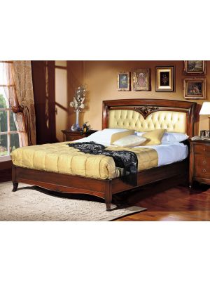 Praga L2 Bed Made Wood and Leather Made in Italy by Bianchi Mobili