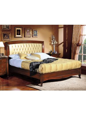 Praga L3 Bed Made Wood and Leather Made in Italy by Bianchi Mobili