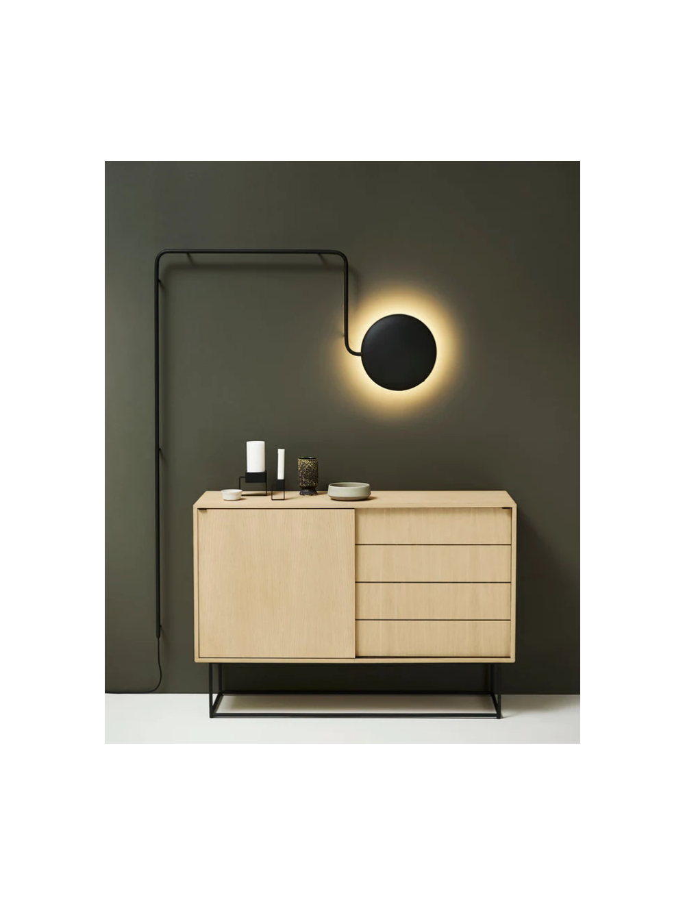 Woud mercury wall lamp top