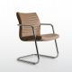 Aurora Sled Waiting Chair Metal Frame Leather Seat by Quinti Online Sales