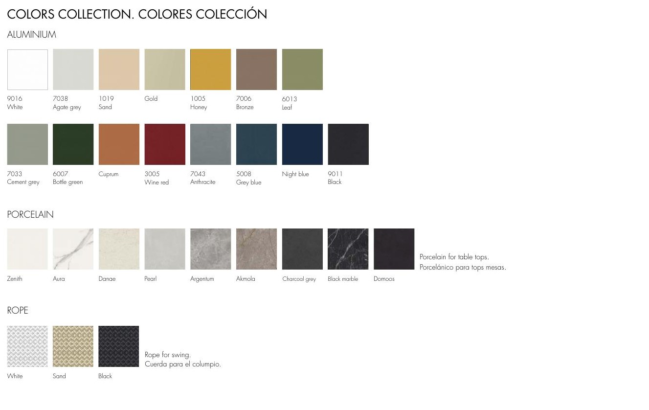 Colours and finishes