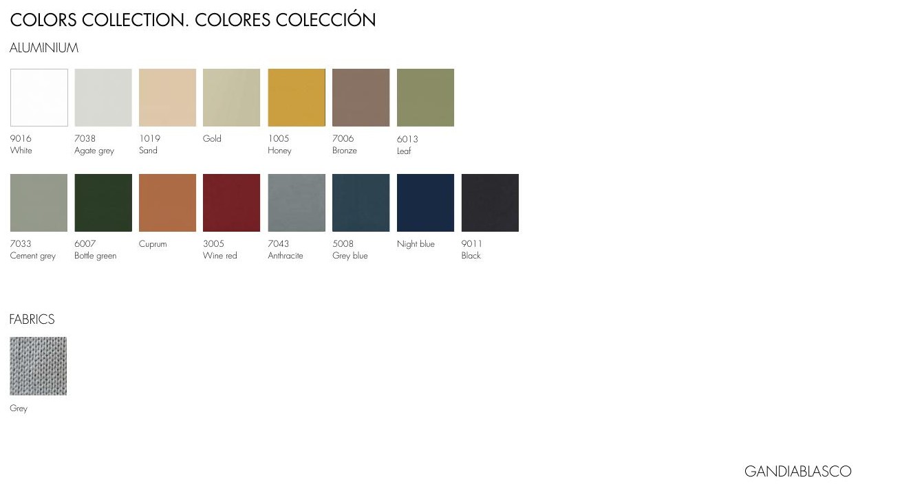 Colours and finishes