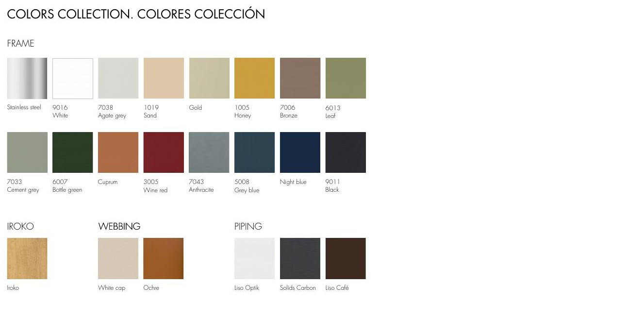 Colours and finishes