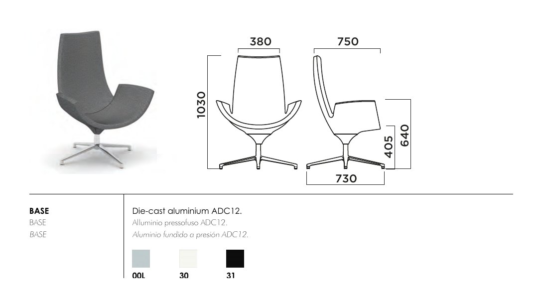 Beetle High Back — dimensions & frame colours
