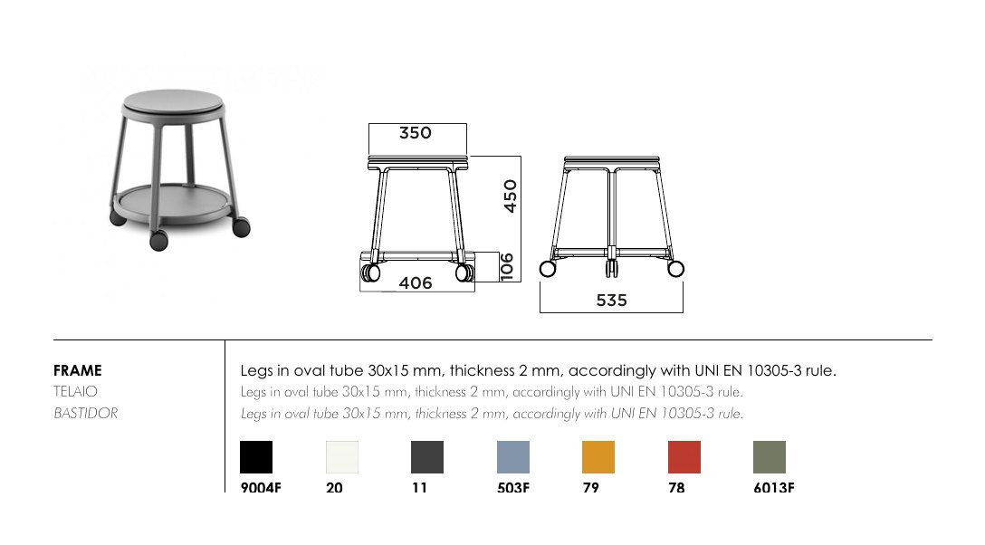Round&Roll — dimensions & frame colours