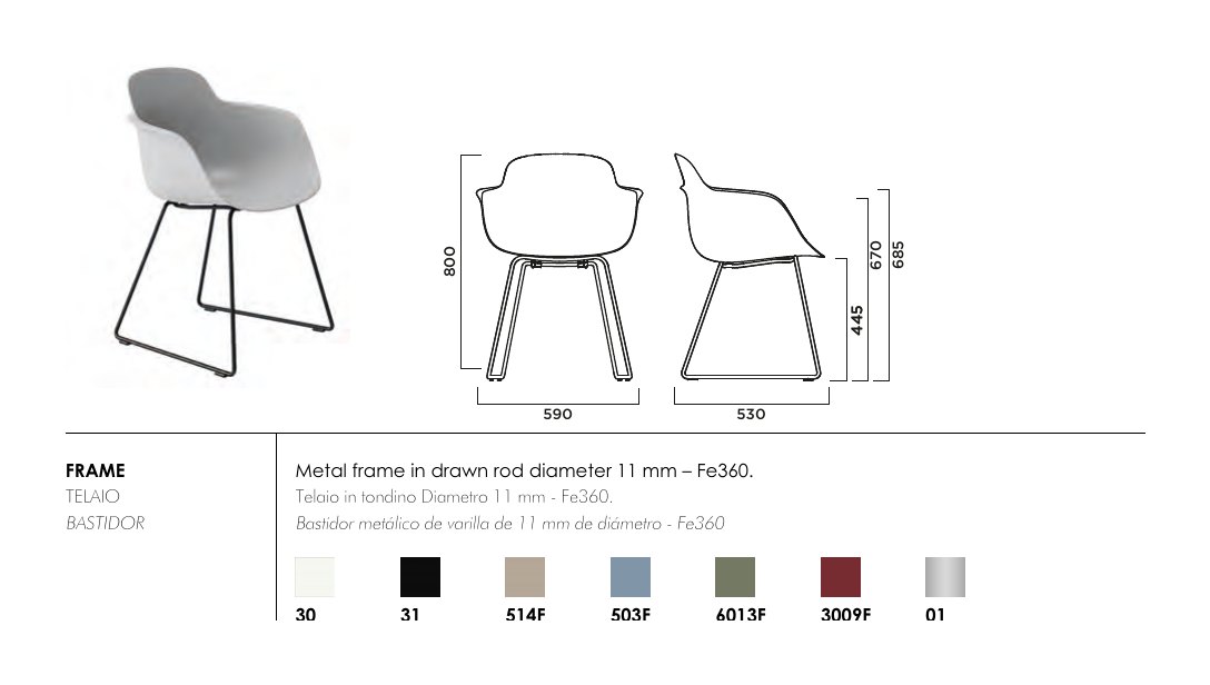 Sicla Sled — dimensions & frame colours