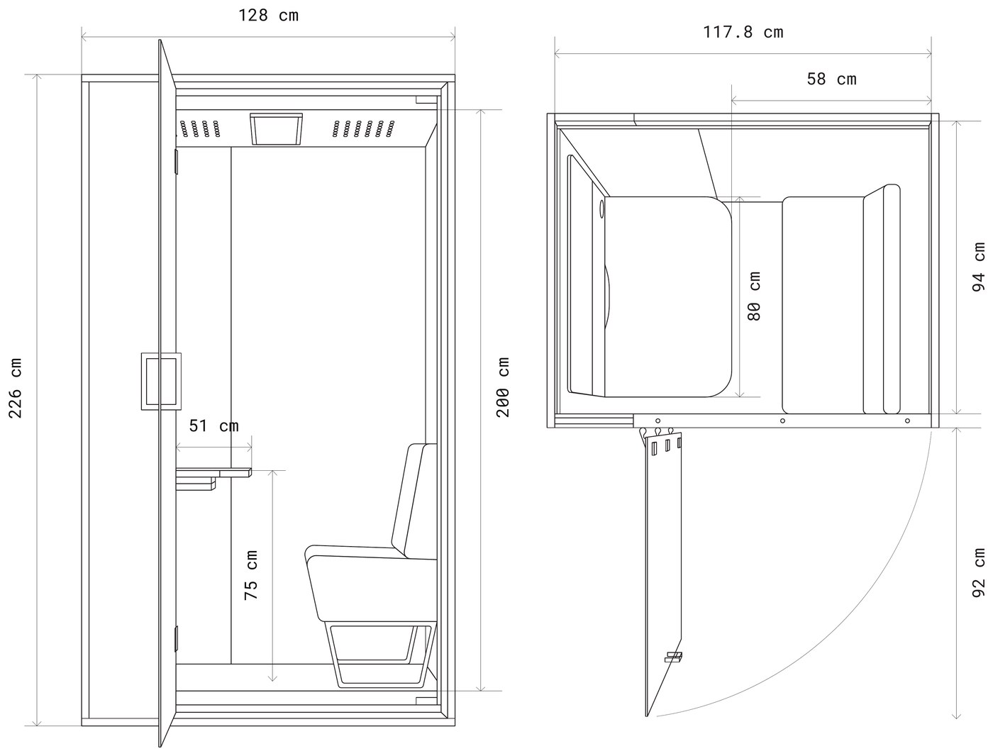 Poddie Sit — dimensioni