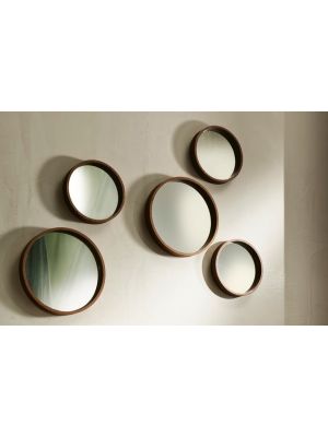 Oblò round mirror ash wooden frame by Pacini & Cappellini online sales