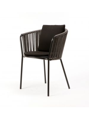 Desiree DE305 outdoor chair metal frame with rope suitable for contract use by Vermobil online sales