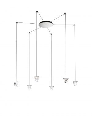 Tripla F41 G03 Suspension Lamp Aluminum Frame Crystal Diffuser by Fabbian Online Sales