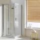 Urban Duo Folding-Door Corner Shower Enclosure Anodized Aluminum and Glass Structure by SintesiDesign Sales Online