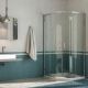 Junior Corner Semicircular Shower Enclosure Anodized Aluminum and Glass Structure by SintesiDesign Sales Online