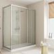 Young Duo 2-Sliding-Doors Corner Shower Enclosure Anodized Aluminum and Glass Structure by SintesiDesign Sales Online