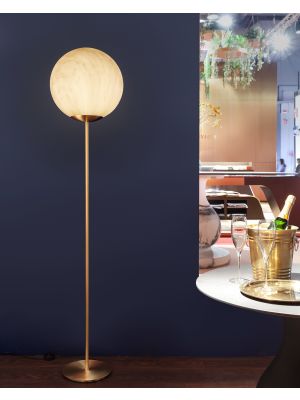 Mineral Stand floor lamp satin brass polyethylene diffuser by Slide online sales on www.sintesi.design
