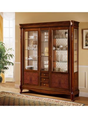 Alice Showcase 3 Doors Linear Frame Made in Italy by Bianchi Mobili