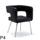 Conny P4 Semi-Finished Armchair Steel Legs Polyurethane Seat by Rossetto Sales Online