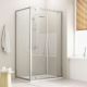 Crystal Duo 2-Pivot-Doors Corner Shower Enclosure Anodized Aluminum and Glass Structure by SintesiDesign Sales Online