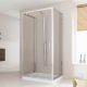 Crystal Trio 1-Pivot-Door Peninsular Shower Enclosure Anodized Aluminum and Glass Structure by SintesiDesign Sales Online