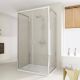 Crystal Trio 2-Pivot-Doors Peninsular Shower Enclosure Anodized Aluminum and Glass Structure by SintesiDesign Sales Online