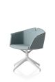 Kuad Swivel 4 Legs chair steel base ecoleather seat by Kastel online sales