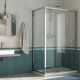 Replay Duo 1-Sliding-Door Corner Shower Enclosure Anodized Aluminum and Glass Structure by SintesiDesign Sales Online