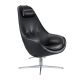 Kokon Armchair Aluminum Base Coated with Semi Aniline Leather by Varier Online Sales