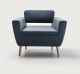 Serie 50 W 8713 low armchair fabric coated wooden legs by LaCividina online sales on Sintesi.Design