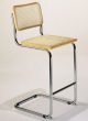 Vienna stool with chromed structure and indian cane seat and backrest buy online sintesidesign