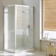 Young Duo 1-Sliding-Door Corner Shower Enclosure Anodized Aluminum and Glass Structure by SintesiDesign Sales Online