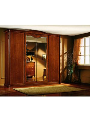 Sales Online Alice Wardrobe by Bianchi Mobili 4 Doors Walnut Finish