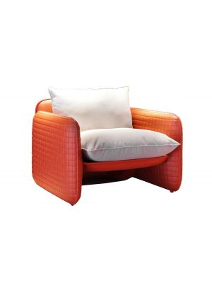 Mara high design armchair thick leather coated suitable for contract use by Slide online sales on www.sintesi.design