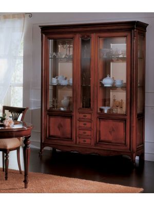 Opera Showcase 3 Glass Doors Made in Italy by Bianchi Mobili