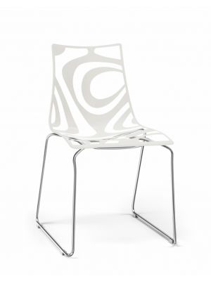 Wave Sled Chair Technopolimer Seat and Steel Structure by Scab Online Sales