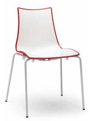 Zebra Bicolore White Frame Chair Polymer Seat and Galvanized Steel Structure by Scab Online Sales