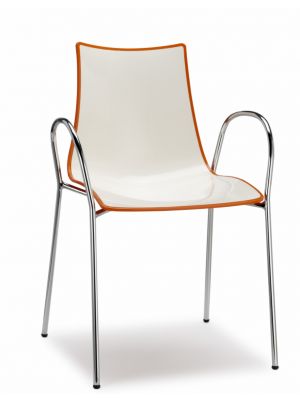 Zebra Bicolore with Armrests Chair Polymer Seat and Steel Structure by Scab Online Sales