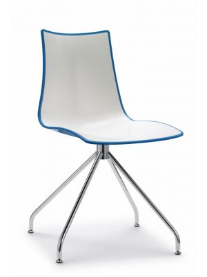 Zebra Bicolore Trestle Base Chair Polymer Seat and Chromed Steel Structure by Scab Online Sales