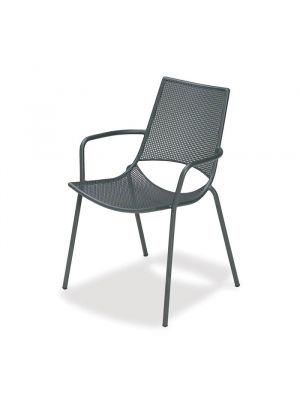 Ala stackable chair with armrests steel structure by Emu online sales