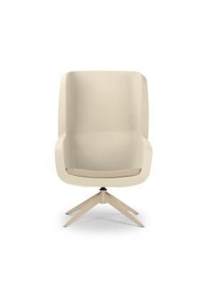 arca lounge high backrest armchair with steel swivel base by true design online sales 