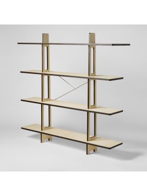 Aria high design bookcase birch-plywood structure by Parva online sales on www.sintesi.design