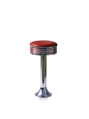BS-27 Retro Stool for American Diner Chromed Steel Structure Ecoleather Seat by Bel Air Sales Online