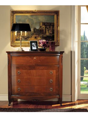 Praga Dresser Walnut Made in Italy by Bianchi Mobili Little Drawers
