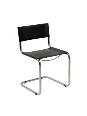 Sales Online Sabrina Chair Steel Structure Thick Leather Seat and Back by SintesiDesign.