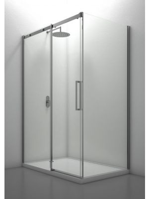 Giove Corner Shower Enclosure Glass Doors Aluminum Frame by SintesiDesign Online Sales