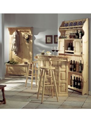 BAR Curved Counter in Solid Pine Wood by Sintesi.Design Online Sales