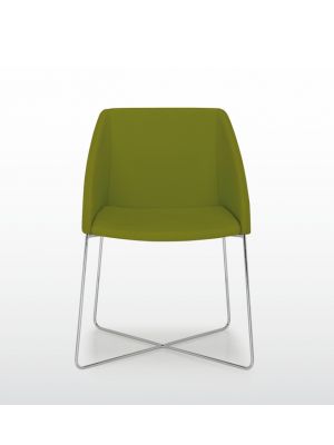 Hyway 6 Small Armchair Metal Structure Leather Seat by Quinti Online Sales