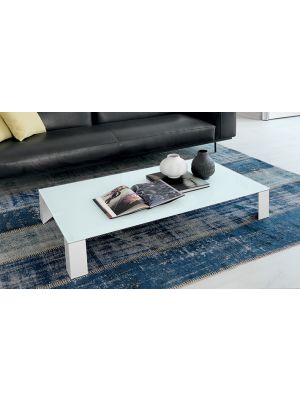 Sales Online Jean H.24 Coffe Table Glass Top Aluminum Legs by Sovet.