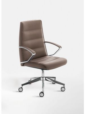 Klivia Low Stripes executive chair die-cast aluminum base leather seat by Kastel online sales
