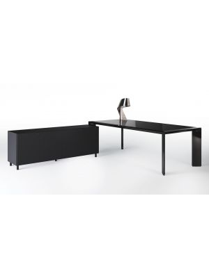 Kono Desk Glass Desk Aluminum Legs Glass Top by About Office Online Sales